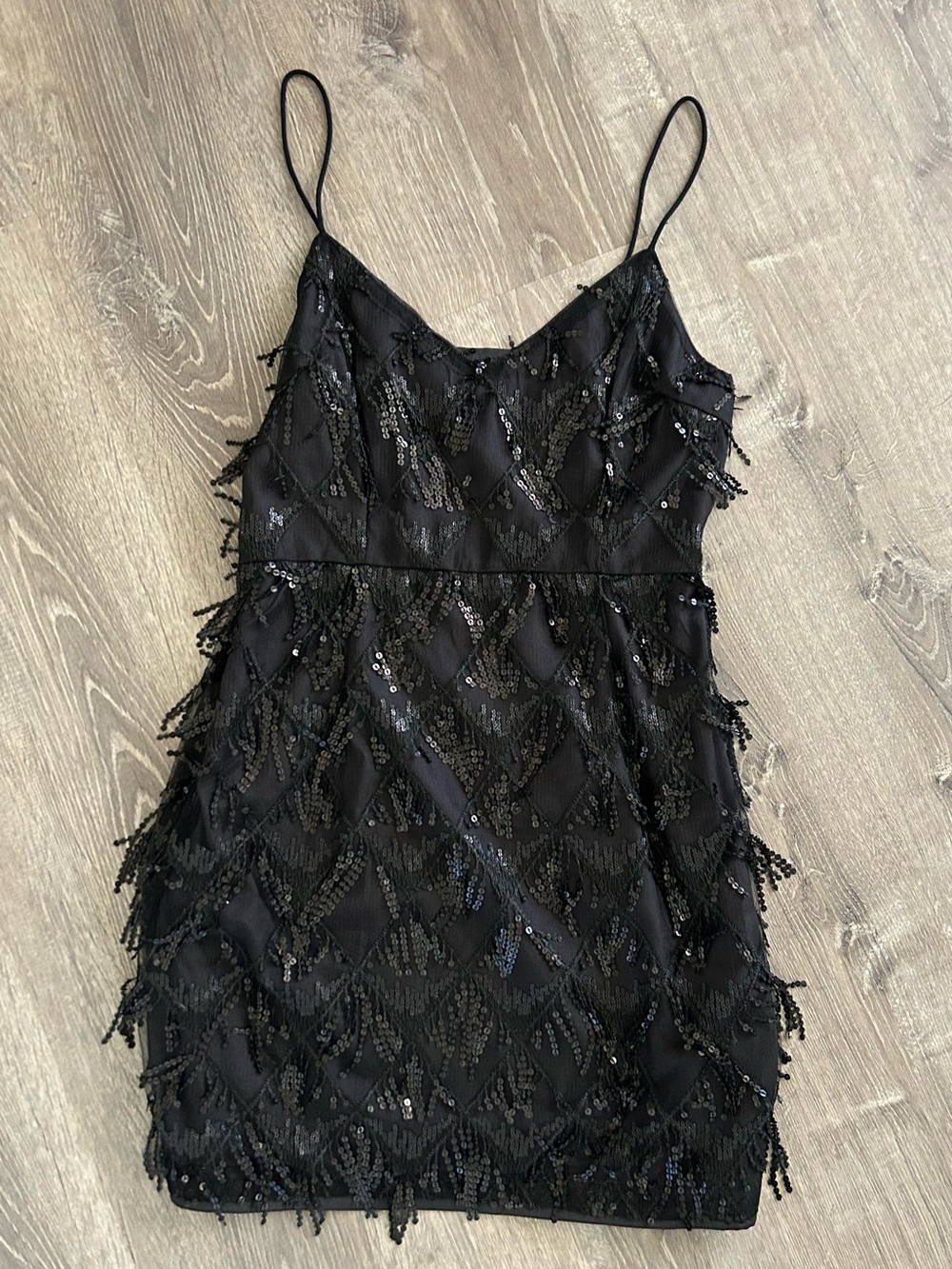 SHEIN 🖤 Black Sequin Fringe Mini Dress